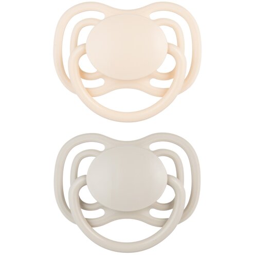 Smoczek CANPOL BABIES DentalAir 6-18 m Kremowo-szary (2 sztuki)