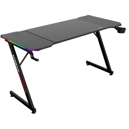 Biurko gamingowe SHADOW GAMER 2.0 LED RGB + Podkładka Czarny