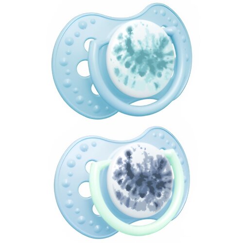 Smoczek LOVI Tie Dye 3-6 m (2 szt.) Niebieski