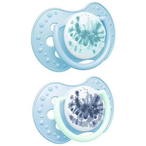 Smoczek LOVI Tie Dye 6-18 m (2 szt.) Niebieski