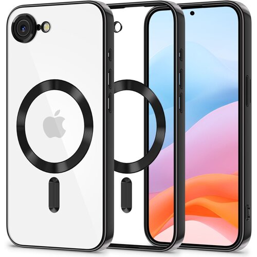 Etui TECH-PROTECT MagFlex MagSafe do Apple iPhone 16e Przezroczysto-czarny