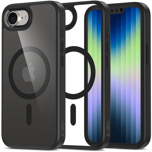 Etui TECH-PROTECT MagMat MagSafe do Apple iPhone 16e Przezroczysto-czarny