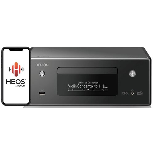 Amplituner Stereo DENON RCD-N11 DAB Czarny, Odtw.CD,Tuner AM/FM/DAB/DAB+,BT,Wi-Fi,AirPlay2,Multiroom HEOS,Spotify
