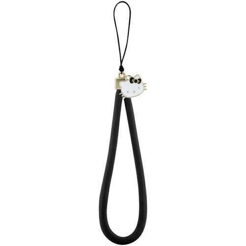 Zawieszka do telefonu HELLO KITTY Nylon Cord Kitty Head Czarny