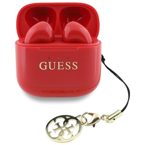 Słuchawki douszne GUESS Glossy Effect Printed Classic Logo & Charm  Czerwony