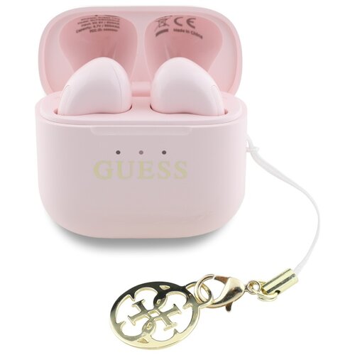Słuchawki douszne GUESS Glossy Effect Printed Classic Logo & Charm Wodoodporne Różowy