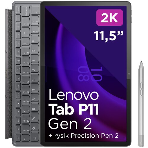 Tablet LENOVO Tab P11 2 gen. TB350XU 11.5" 6/128 GB LTE Wi-Fi Szary + Rysik + Klawiatura