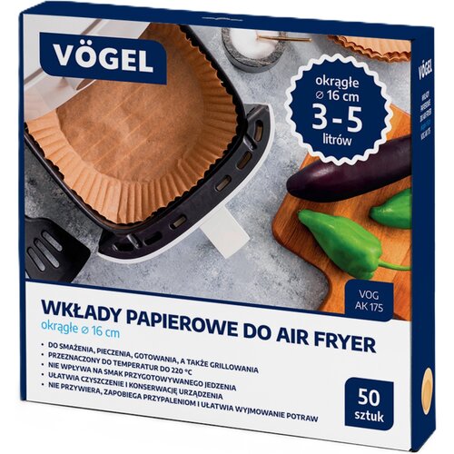 Foremki papierowe VÖGEL AK 175 do Air Fryer 16 cm (50 sztuk)