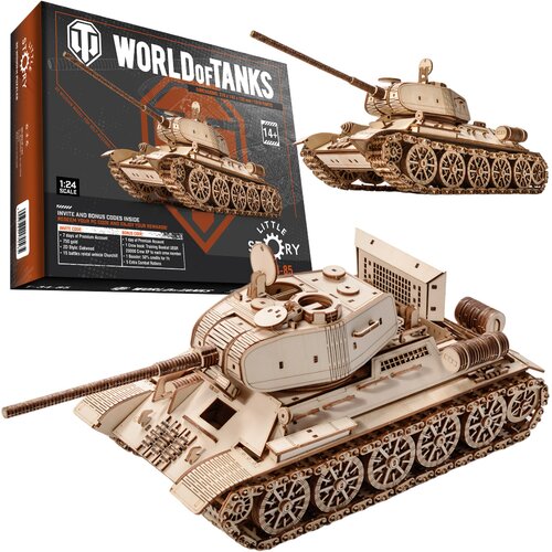 Zabawka drewniana LITTLE STORY World of Tanks 3D Czołg T-34-85 (1019 elementów)