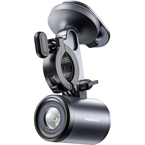 Uchwyt na telefon do roweru BASEUS PrimeTrip 2w1 C12569000121-00 Czarny + Lampka rowerowa