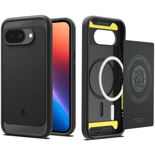 Etui SPIGEN Rugged Armor Mag MagSafe do Google Pixel 9a Czarny mat