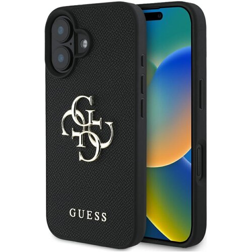 Etui GUESS Grained Big 4G Logo Small Classic Logo do Apple iPhone 16 Czarny
