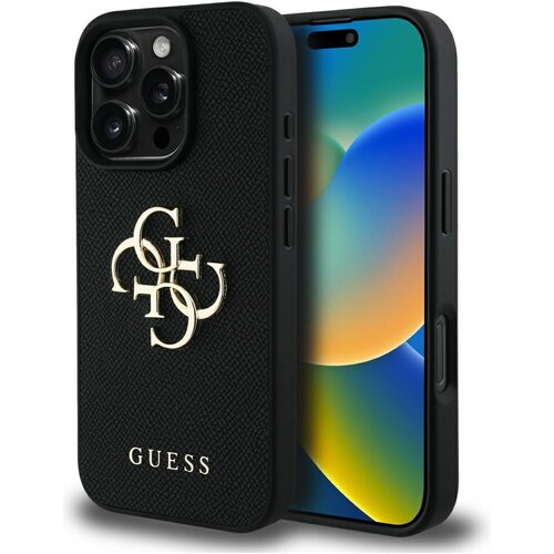 Etui GUESS Grained Big 4G Logo Small Classic Logo do Apple iPhone 16 Pro Max Czarny