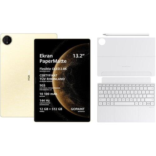 Tablet HUAWEI MatePad Pro 13.2" 12/512 GB Wi-Fi Złoty + Rysik + Klawiatura