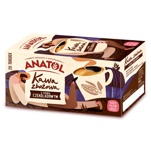 Kawa zbożowa ANATOL o smaku czekoladowym Bezkofeinowa (20 szt.)
