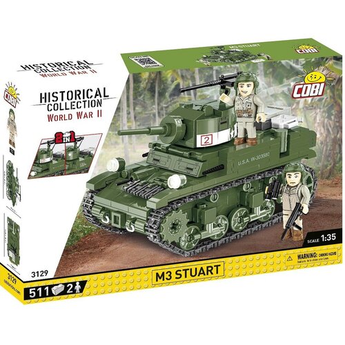 Klocki plastikowe COBI Historical Collection World War II M3 Stuart COBI-3129