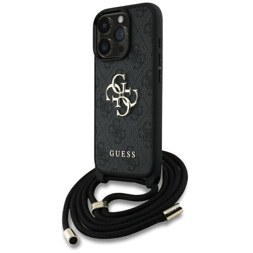 Etui GUESS 4G Big Logo Cord Stap Crossbody do Apple iPhone 16 Pro Czarny