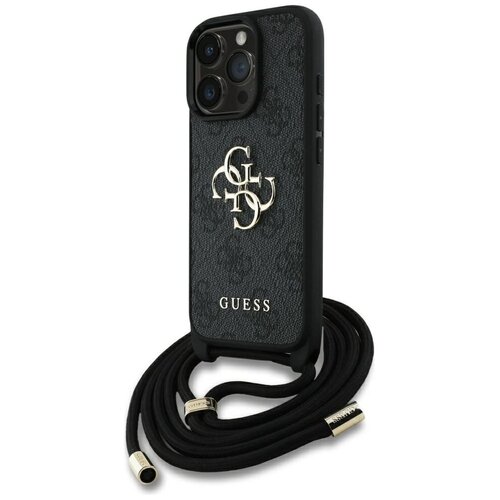 Etui GUESS 4G Big Logo Cord Stap Crossbody do Apple iPhone 16 Pro Max Czarny