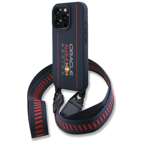 Etui RED BULL Silicone Strap and Vertical Logo MagSafe do Apple iPhone 16 Pro Granatowy