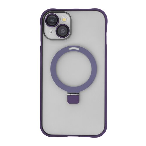 Etui TECTO SHIELD Ring Secure Mag do Apple iPhone 15 Przezroczysto-fioletowy