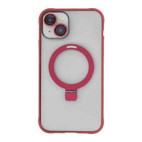 Etui TECTO SHIELD Ring Secure Mag do Apple iPhone 15 Przezroczysto-czerwony