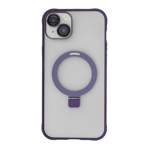 Etui TECTO SHIELD Ring Secure Mag do Apple iPhone 15 Plus Przezroczysto-fioletowy