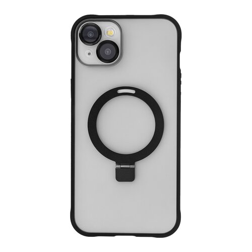 Etui TECTO SHIELD Ring Secure Mag do Apple iPhone 15 Plus Przezroczysty-czarny