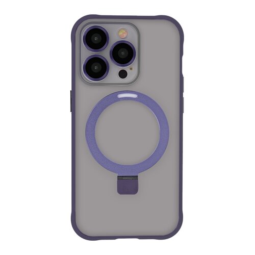 Etui TECTO SHIELD Ring Secure Mag do Apple iPhone 15 Pro Przezroczysto-fioletowy