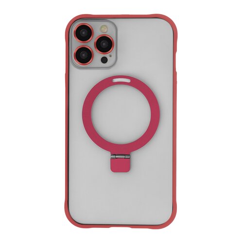 Etui TECTO SHIELD Ring Secure Mag do Apple iPhone 15 Pro Max Przezroczysto-czerwony