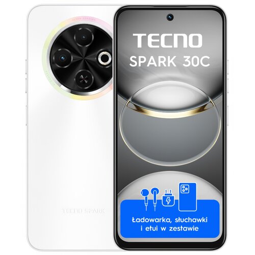 Smartfon TECNO Spark 30C 6/128GB 6.67" 120Hz Biały