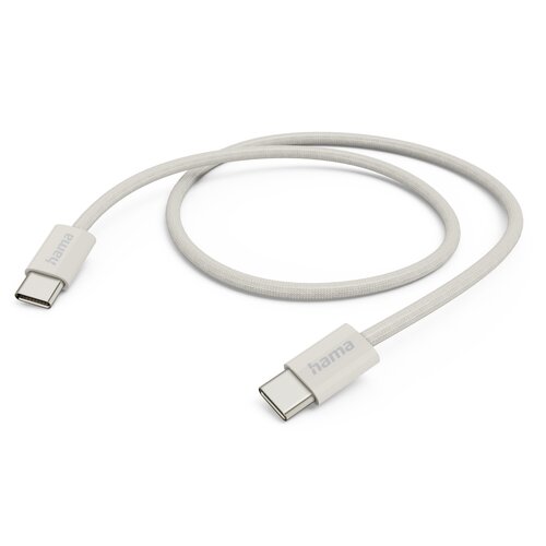 Kabel USB-C - USB-C HAMA Fabric 60W 1 m Beżowy
