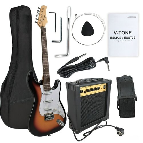 Gitara elektryczna V-TONE ESST39 SB Zestaw + Wzmacniacz