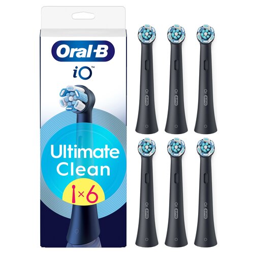 Oryginalna końcówka szczoteczki ORAL-B iO Ultimate Clean Czarny (6 szt.) (Usuwa płytkę bakteryjną)