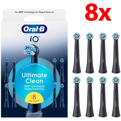 Oryginalna końcówka szczoteczki ORAL-B IO Ultimate Clean Czarny (8 szt.) (Skuteczne czyszczenie)