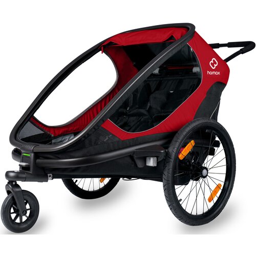 Przyczepka rowerowa HAMAX Outback Twin Czerwono-czarny