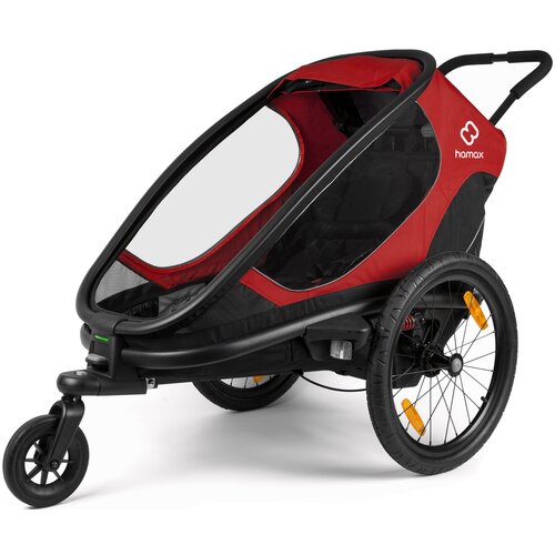 Przyczepka rowerowa HAMAX Outback One Czerwono-czarny