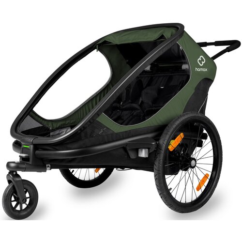 Przyczepka rowerowa HAMAX Outback Twin Zielono-czarny