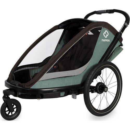 Przyczepka rowerowa HAMAX Cocoon One Zielono-czarny