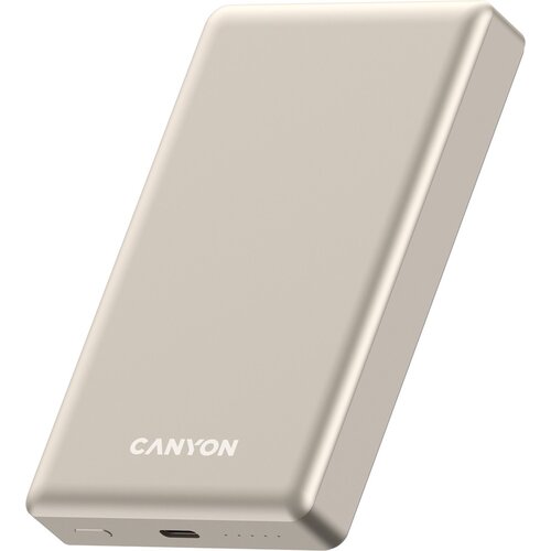 Powerbank indukcyjny CANYON OnPower 510 10000 mAh 20W Beżowy