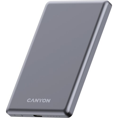 Powerbank indukcyjny CANYON OnPower 505 5000 mAh 20W Grafitowy + Kabel USB-C - USB-C