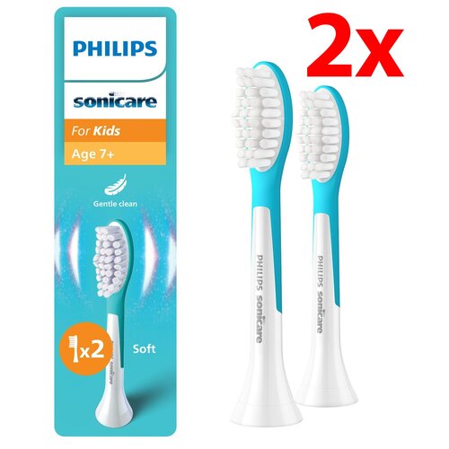 Oryginalne końcówki Philips Sonicare Dla Dzieci HX6042/90 miękkie włókna (2 szt.) (Dla dzieci od lat 7)