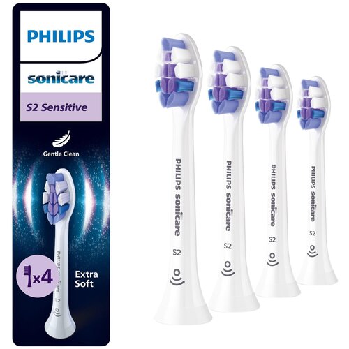 Oryginalne końcówki Philips Sonicare S2 HX6054/87 Bardzo miękkie włókna (4 szt.) (Nadwrażliwość zębów)