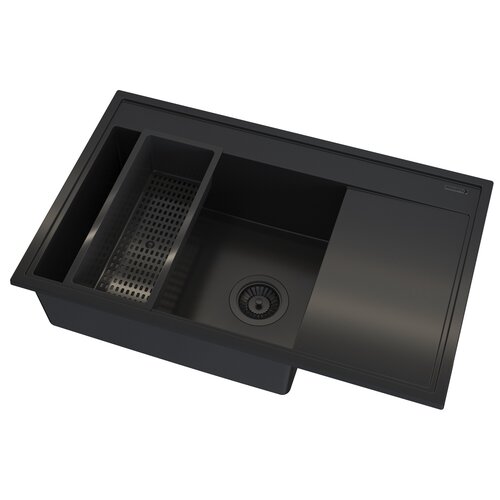 Zlewozmywak PYRAMIS Camea 1B1D L 070168402 + wkładka ociekowa Czarny