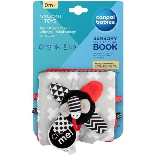 Zabawka CANPOL BABIES Sensory Toys Pluszowa kontrastowa książeczka edukacyjna 68/081
