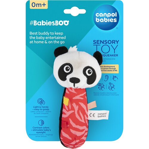 Zabawka edukacyjna CANPOL BABIES BabiesBoo Zabawka sensoryczna z piszczkiem Panda 68/095