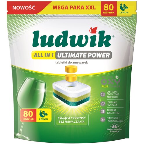 Tabletki do zmywarek LUDWIK All In One Ultimate Power Lemon - 80 szt.