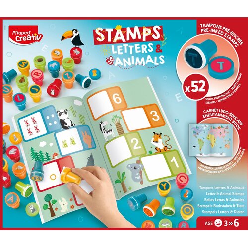 Zestaw kreatywny MAPED CREATIV Kolorowe stempelki Literki i zwierzątka 907060