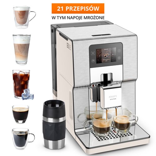 Ekspres KRUPS Intuition Experience+ EA877A z kubkiem termicznym Kawa mrożona