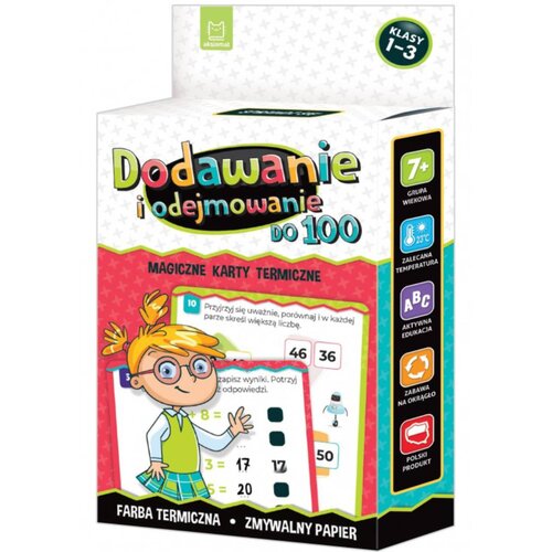 Zabawka edukacyjna AKSJOMAT Magiczne karty termiczne Dodawanie i odejmowanie do 100