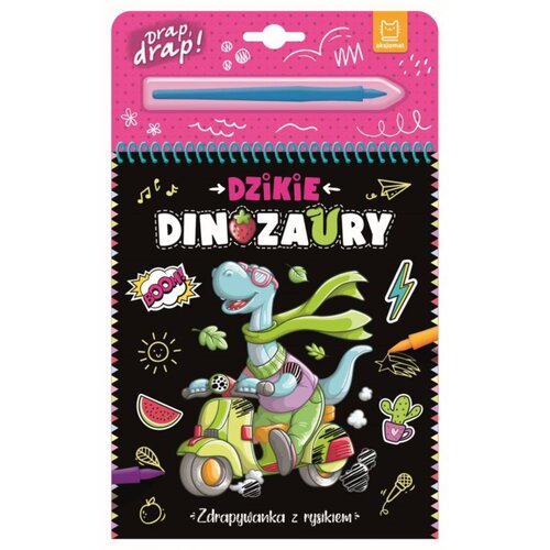 Zdrapywanka z rysikiem Drap Drap! Dzikie dinozaury (twarda okładka)